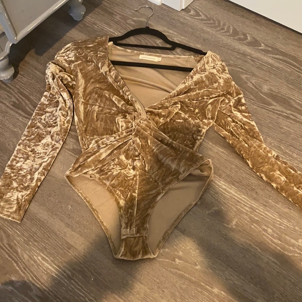 Gold long sleeve body suit